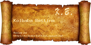 Kolbaba Bettina névjegykártya